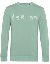 Sweater - Gebarentaal; Rot op Sage