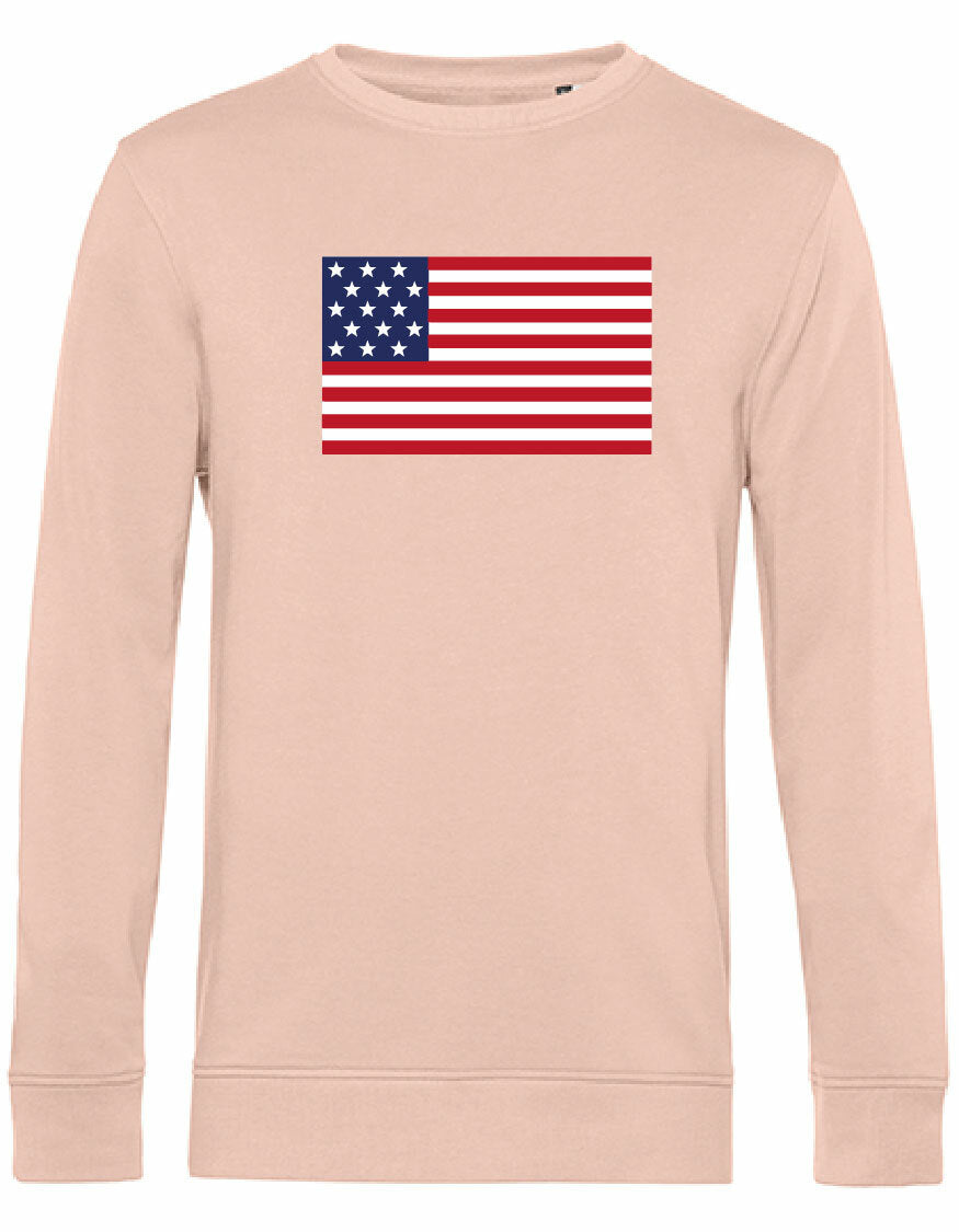 Sweater - American Flag Soft Rose