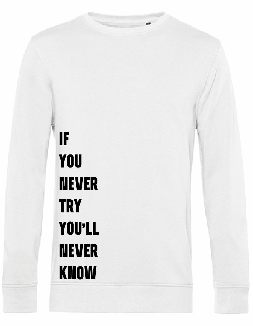Sweater - Never Try, Never Know White