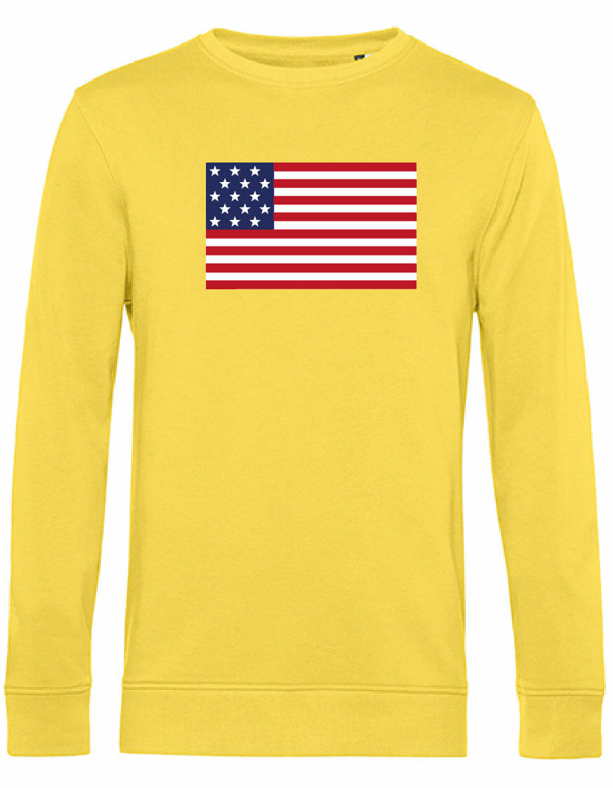 Sweater - American Flag Yellow Fizz
