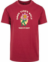 T-shirt - Take it easy Burgundy