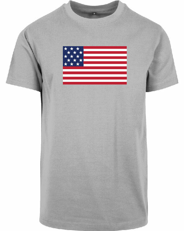 T-shirt - American Flag Heather Grey