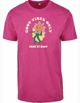 T-shirt - Take it easy Hibiskus Pink