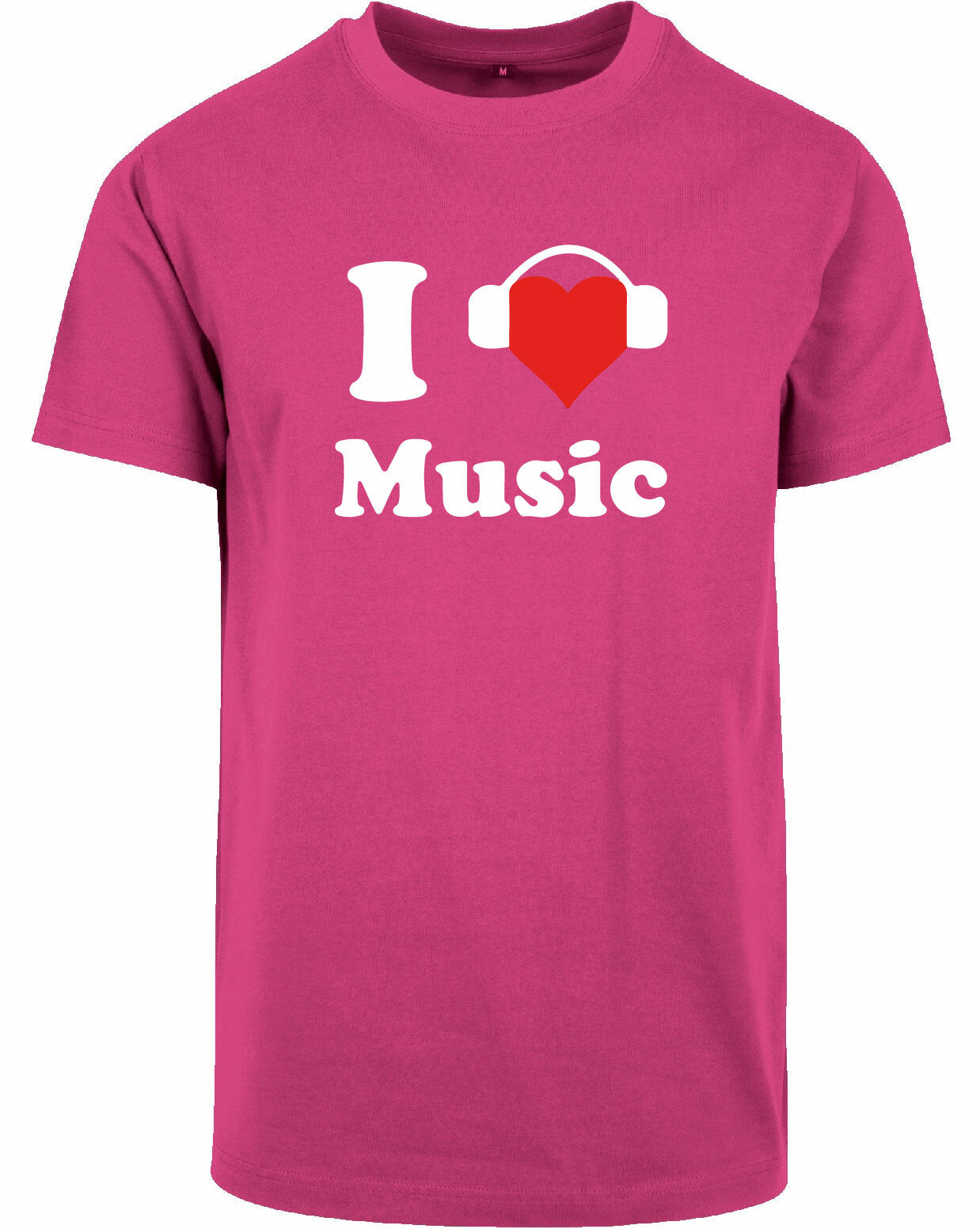 T-shirt - I love music Hibiskus Pink