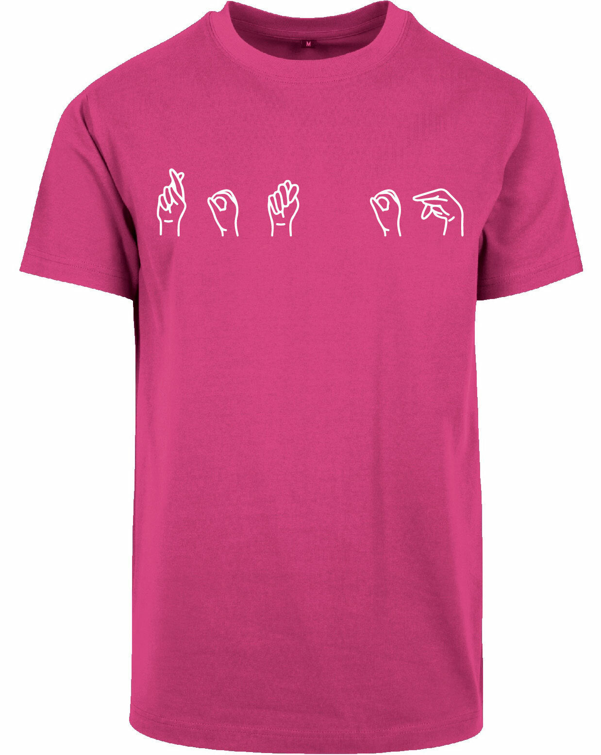 T-shirt - Gebarentaal; Rot op Hibiskus Pink