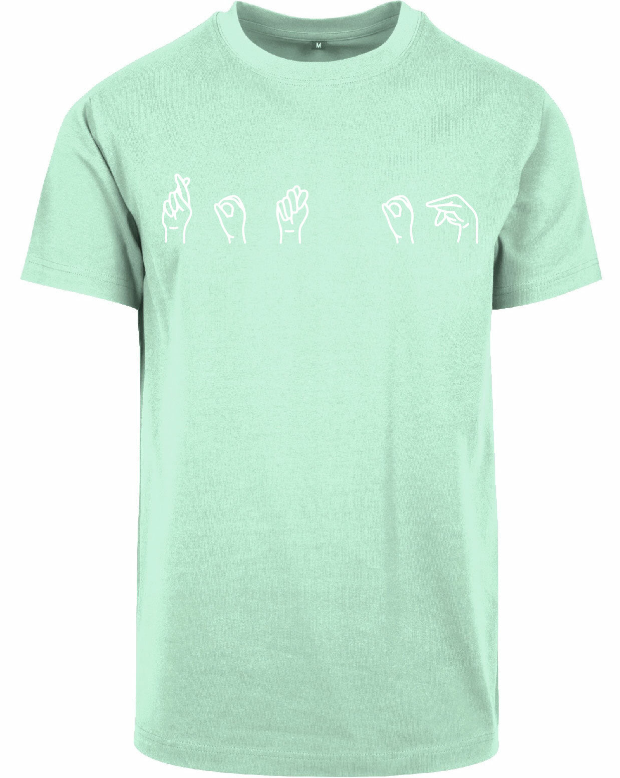 T-shirt - Gebarentaal; Rot op Mint