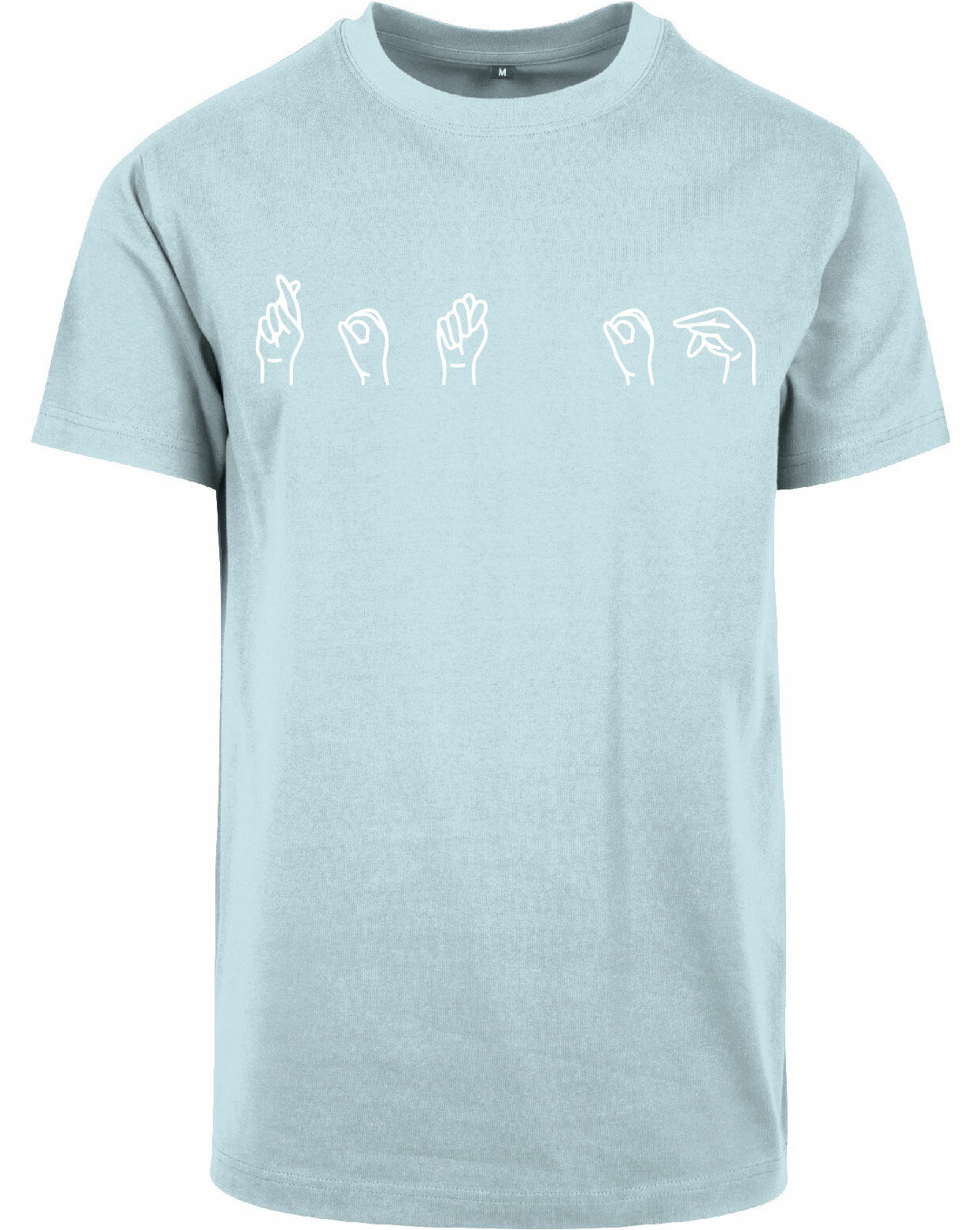 T-shirt - Gebarentaal; Rot op Ocean Blue