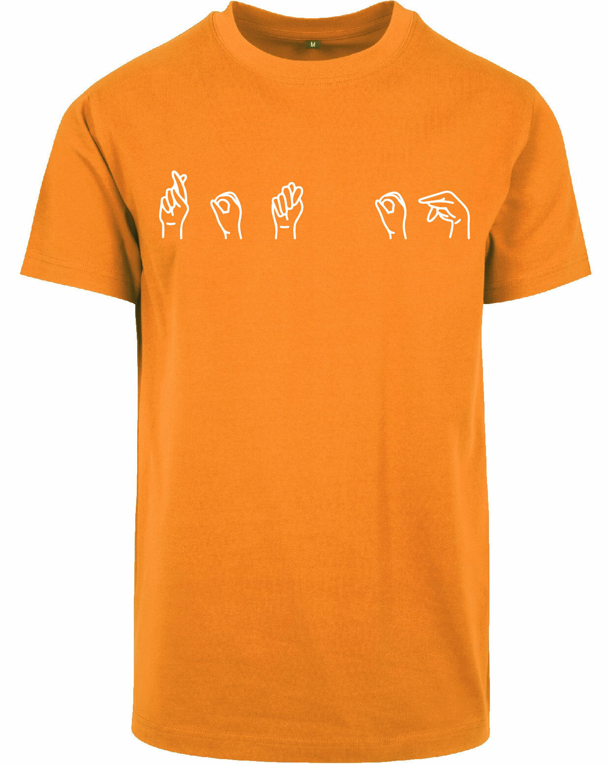 T-shirt - Gebarentaal; Rot op Orange