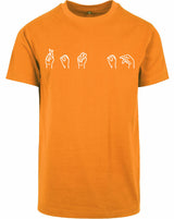 T-shirt - Gebarentaal; Rot op Orange