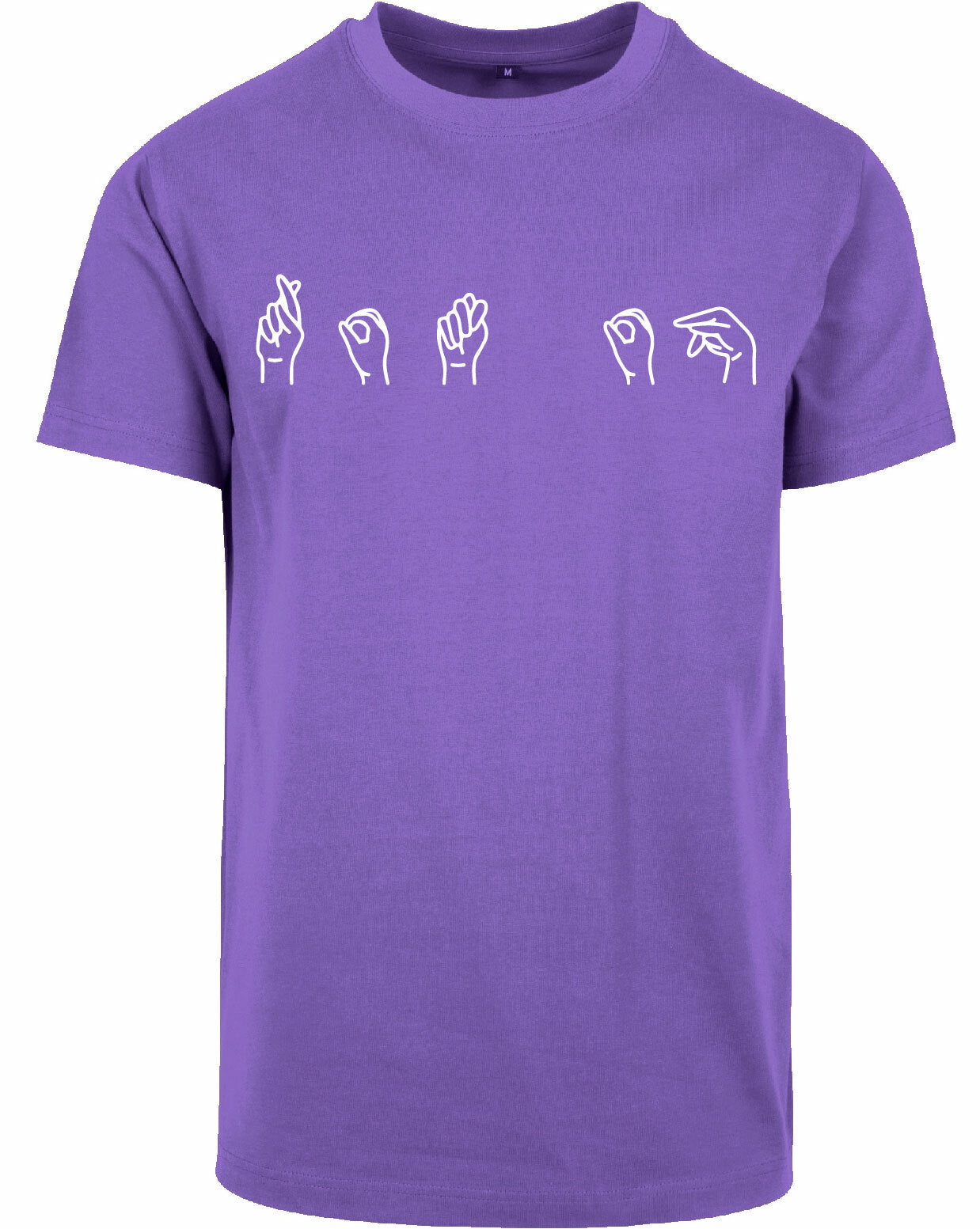 T-shirt - Gebarentaal; Rot op Ultra Violet