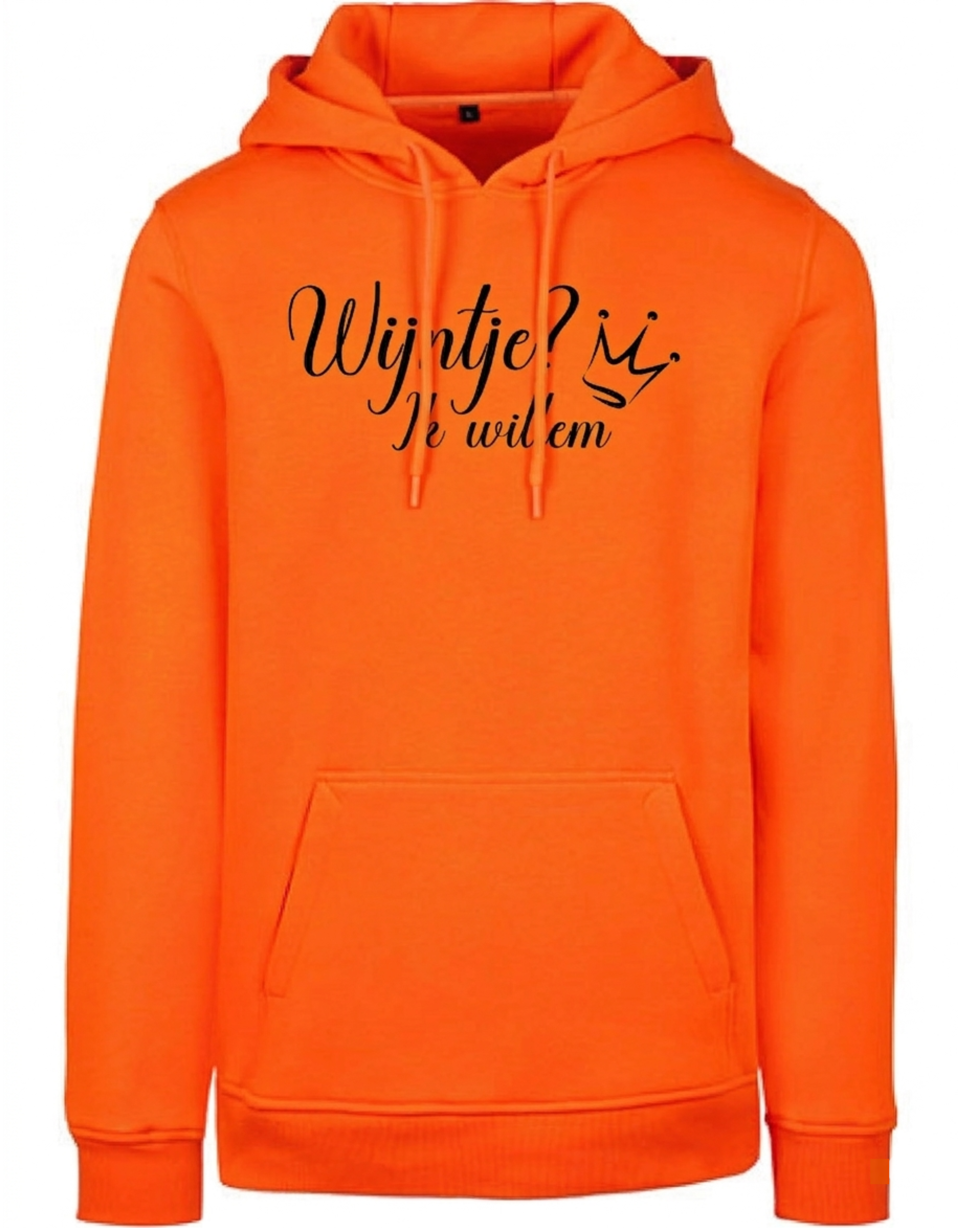 Hoodie Wijntje Oranje - Zwart
