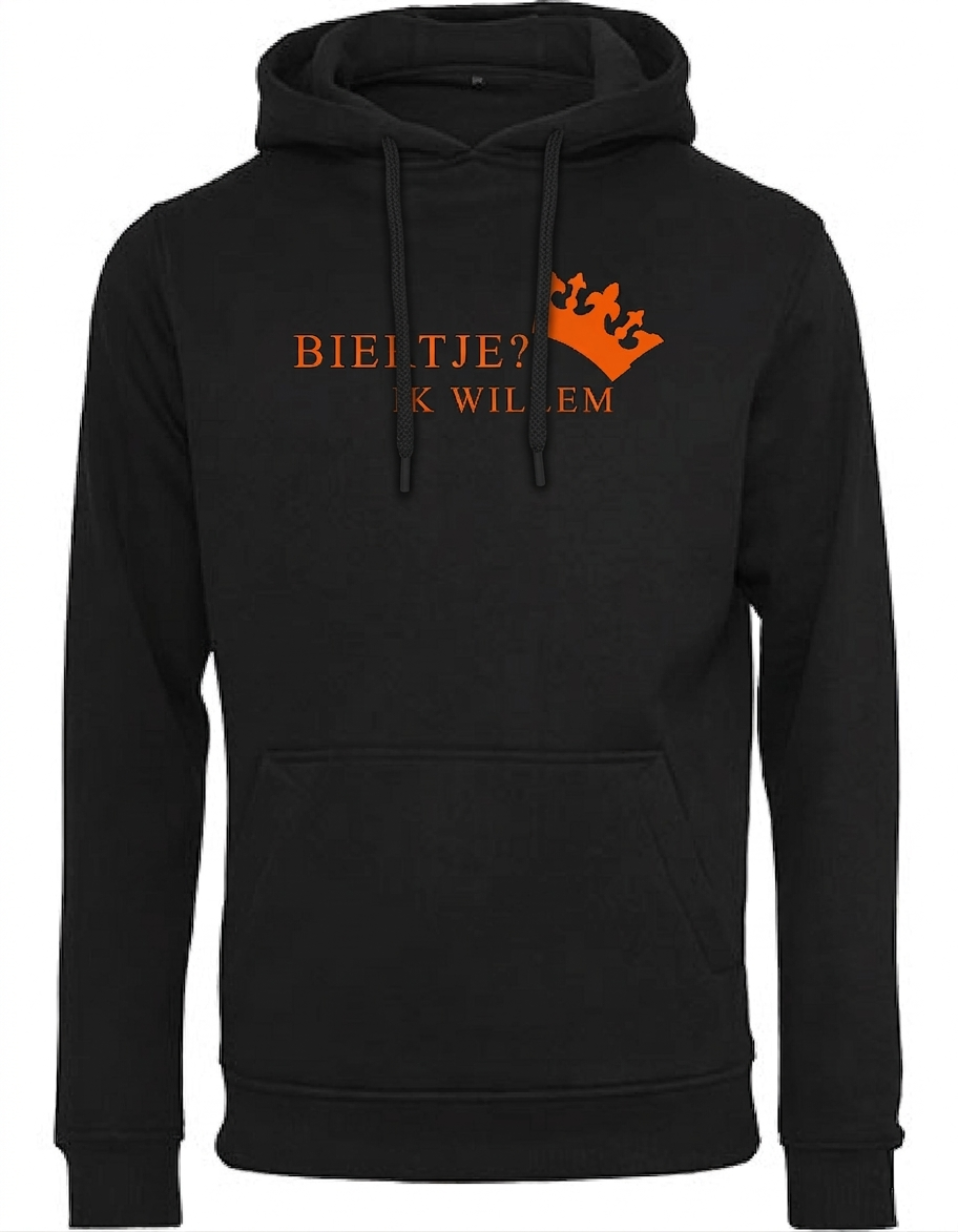 Hoodie Biertje Zwart - Oranje
