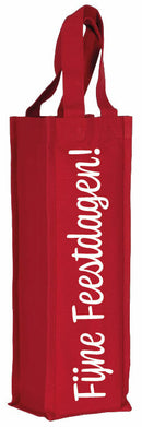 Wijntasje - Fijne Feestdagen - Rood