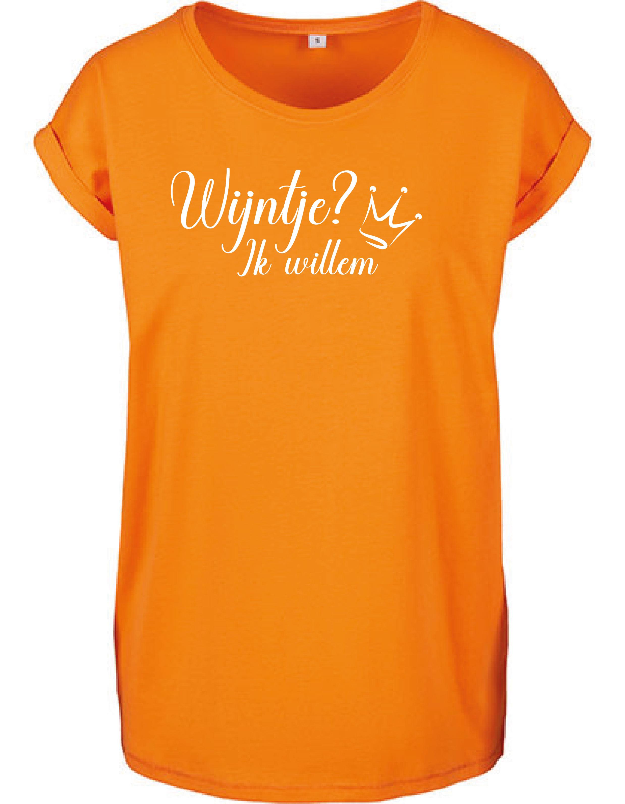 T-Shirts Dames Wijntje Oranje - Wit