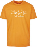 T-Shirts Heren Wijntje Oranje - Wit
