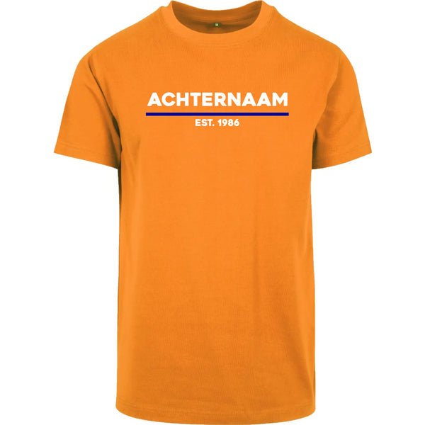 T-shirt - Achternaam, Jaartal